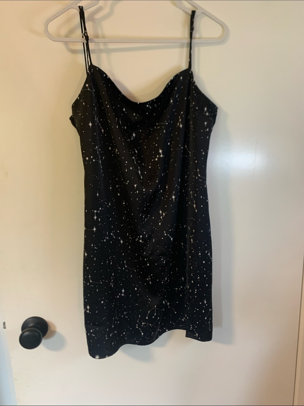 Garage Black Slip Dress with White Star Print